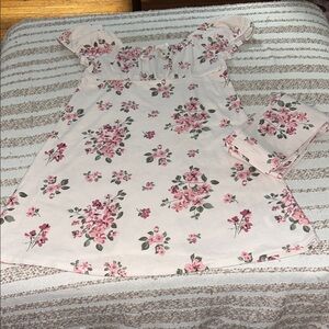 Floral Pink and Cream Dress with leggings